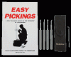 Five piece lock pick set with book